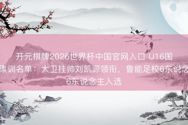 开元棋牌2026世界杯中国官网入口 U16国足最新集训名单：大卫挂帅刘凯源领衔，鲁能足校6东说念主入选