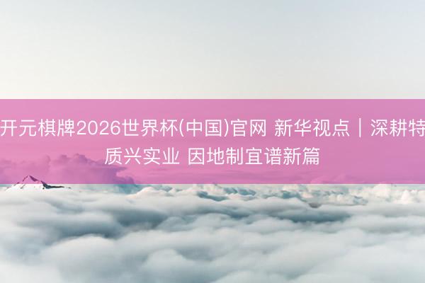 开元棋牌2026世界杯(中国)官网 新华视点｜深耕特质兴实业 因地制宜谱新篇